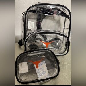 Clear Backpack with Orange Longhorn Logo